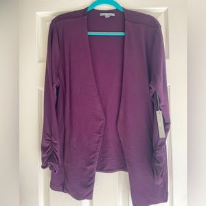 NWT, Tart Stitchfix open blazer, purple with ruched sleeves, PXL